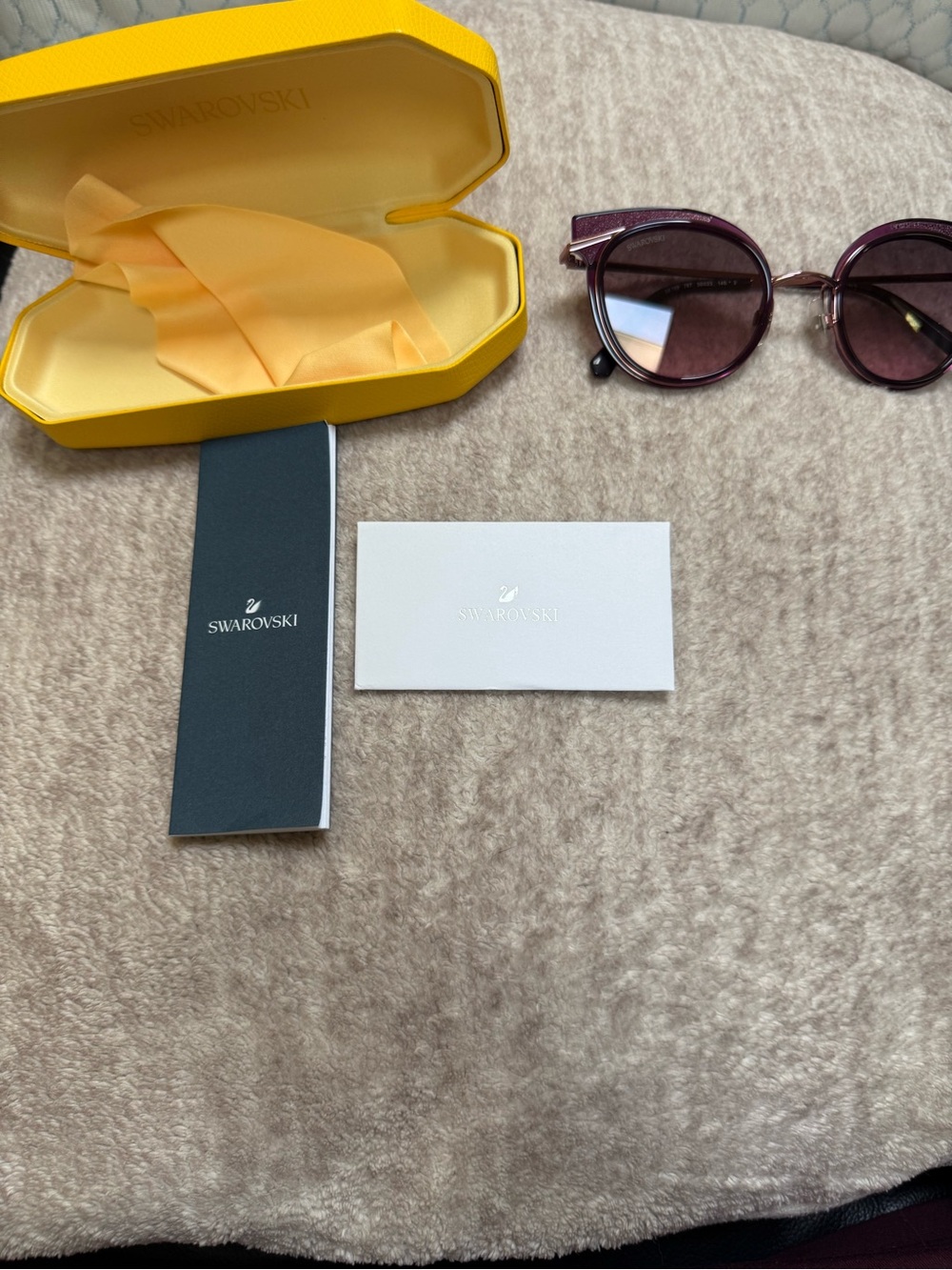 NIB Swarovski Women's Purple Round Sunglasses
